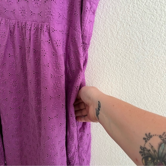 Draper James Maddie Babydoll Eyelet Dress Purple XL - Picture 5 of 11